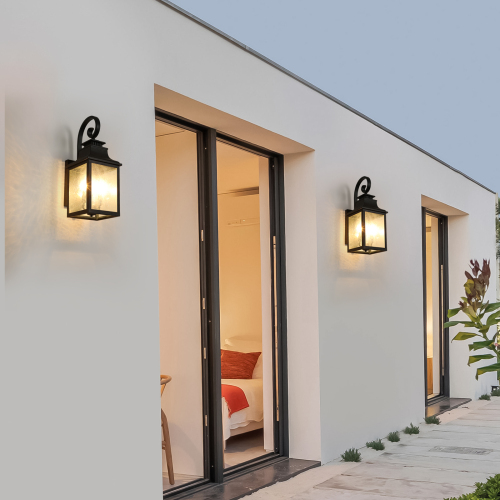 Grande lumière murale en verre d'extérieur prend en charge de nombreux types d'ampoules -2 paquets Plateformes non disponibles