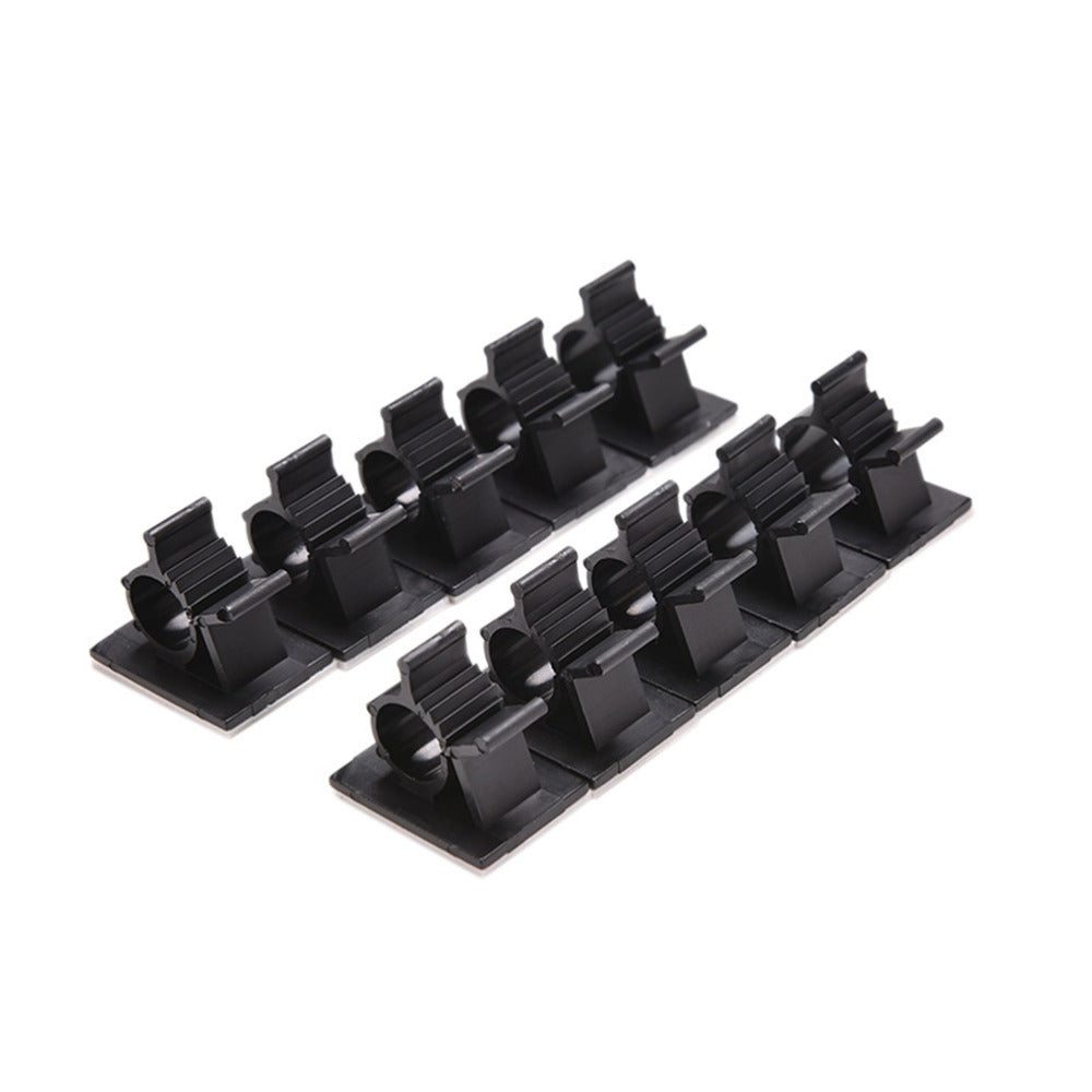 10PCS 13mm nylon Collier de câble adhésif noir Câble Clip