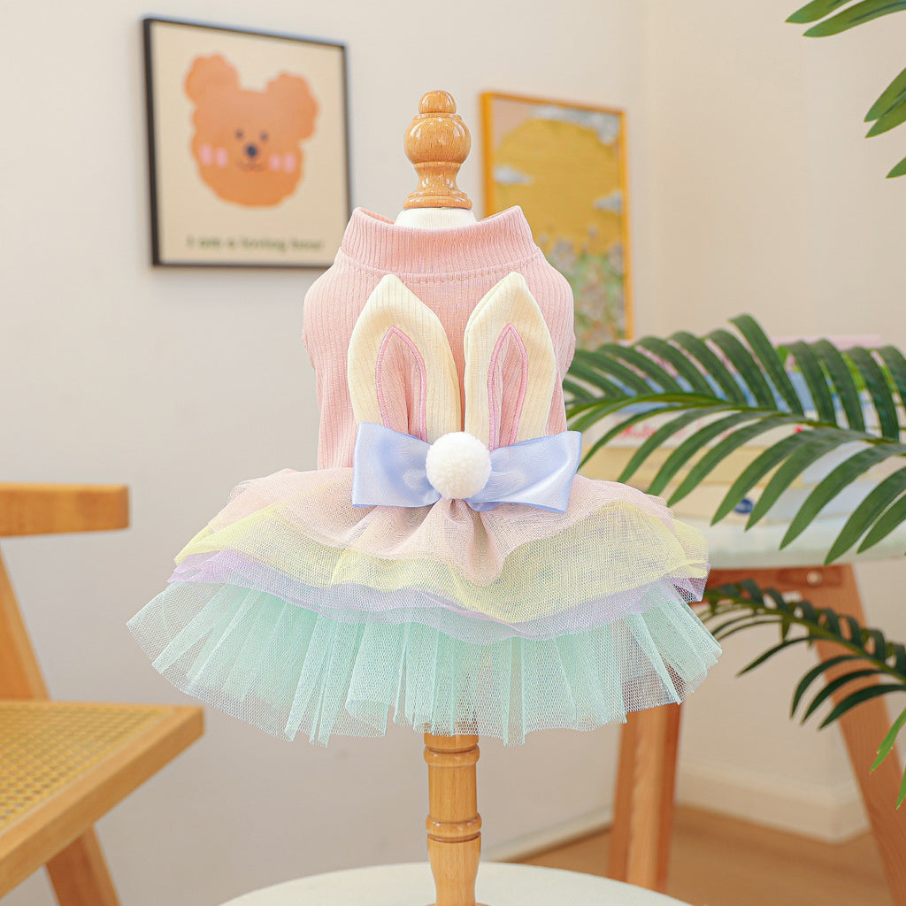 Vêtements de vacances pour animaux de compagnie pour chats et petits chiens Joyeux anniversaire et Chemise de Pâques Ballet Tutu