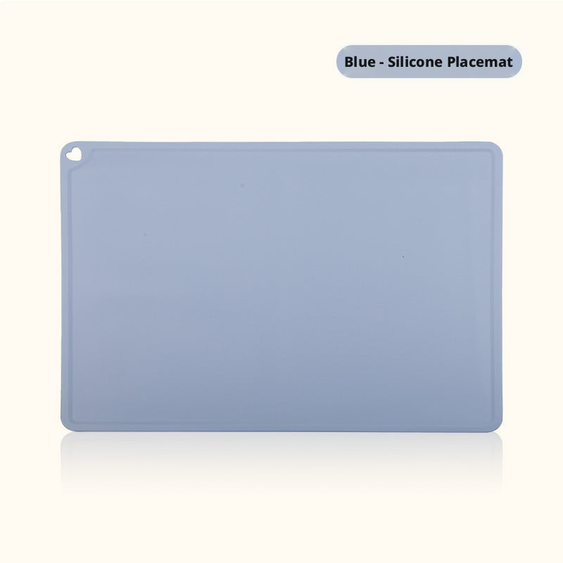 Tablette antidérapante pour animaux de compagnie-bleu-40 * 30cm-silicone-1 pièce