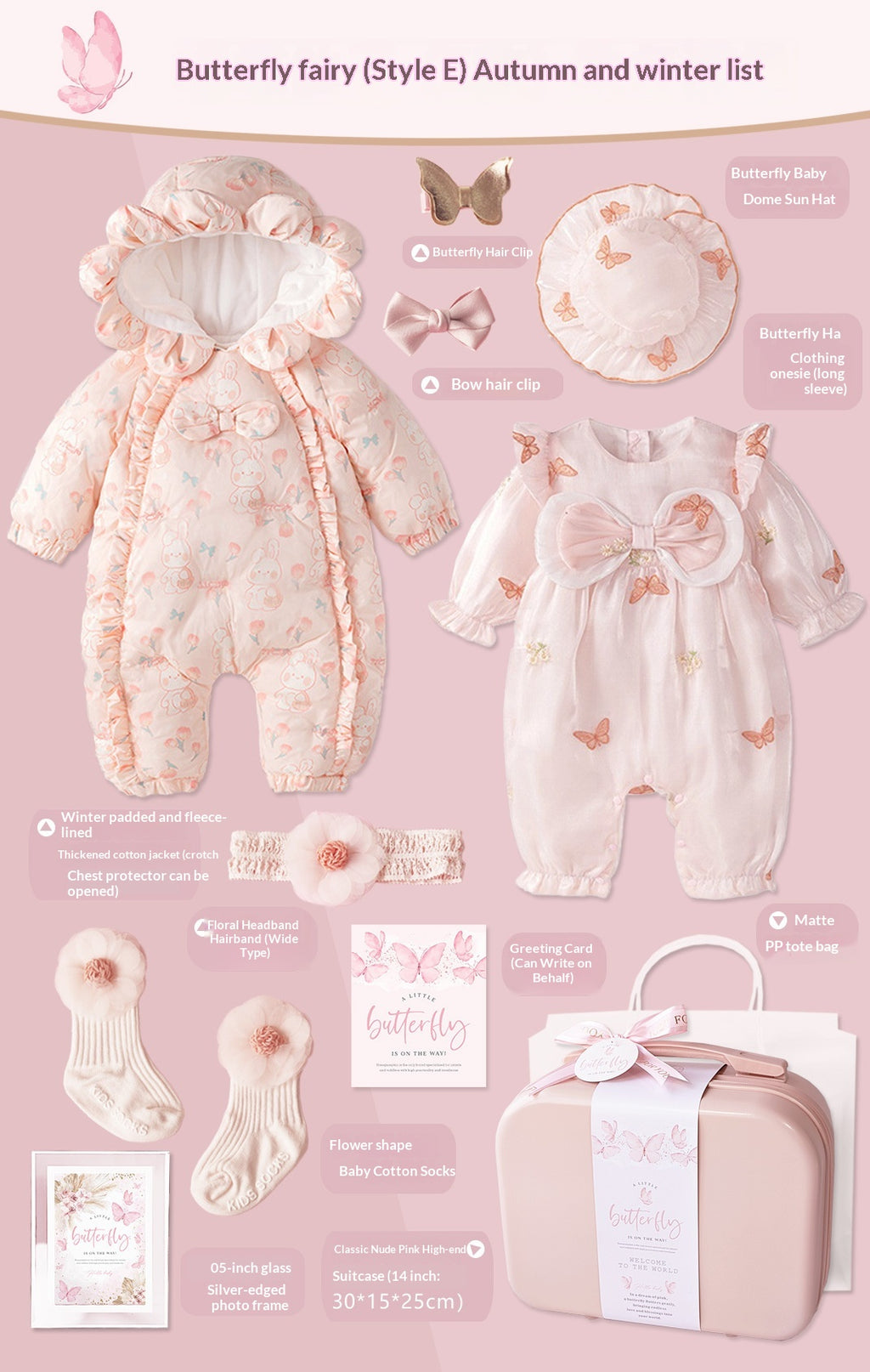 Ensemble cadeau bébé en couleurs pastel douces