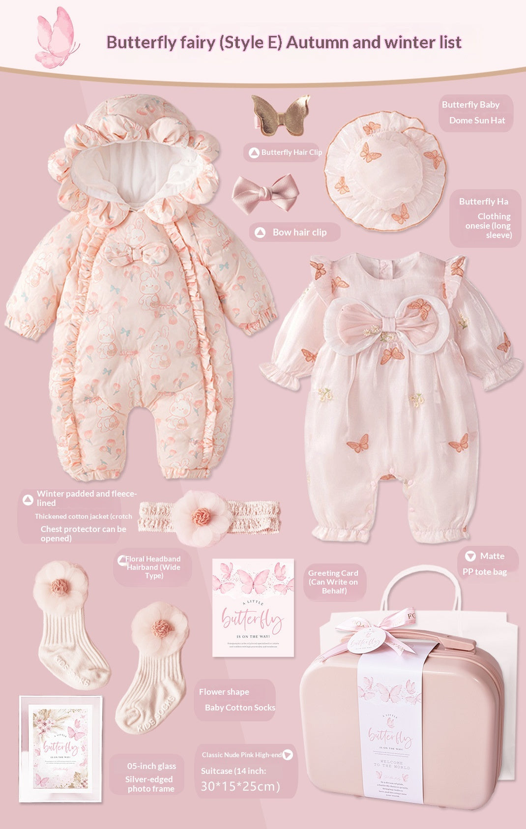 Ensemble cadeau bébé en couleurs pastel douces