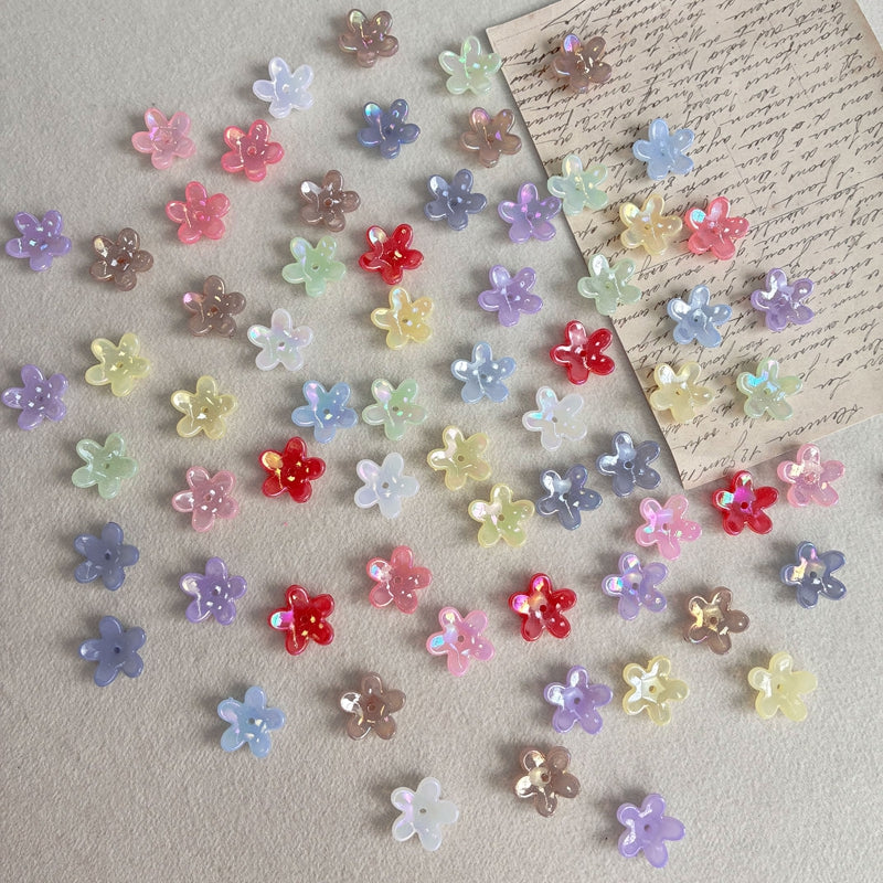 Perles de fleurs d'étoiles 5-Petal translucides