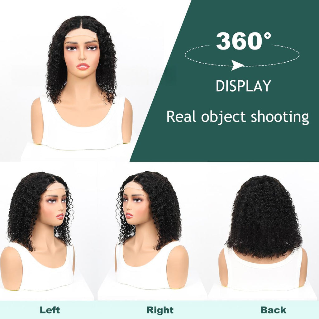 HumanHair 4x4Bob Fluffy Bob Wig