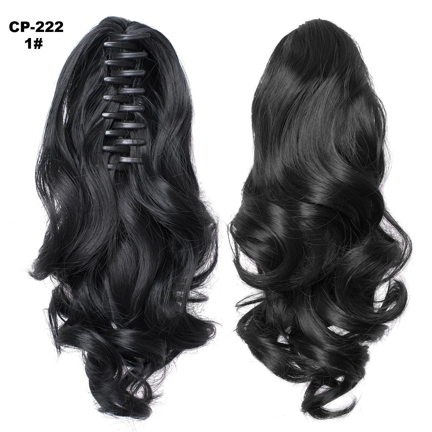Long Wave Ponytail Wrap autour de Ponytail Clip dans les cheveux Headwear Gris Coiffure Exten naturel