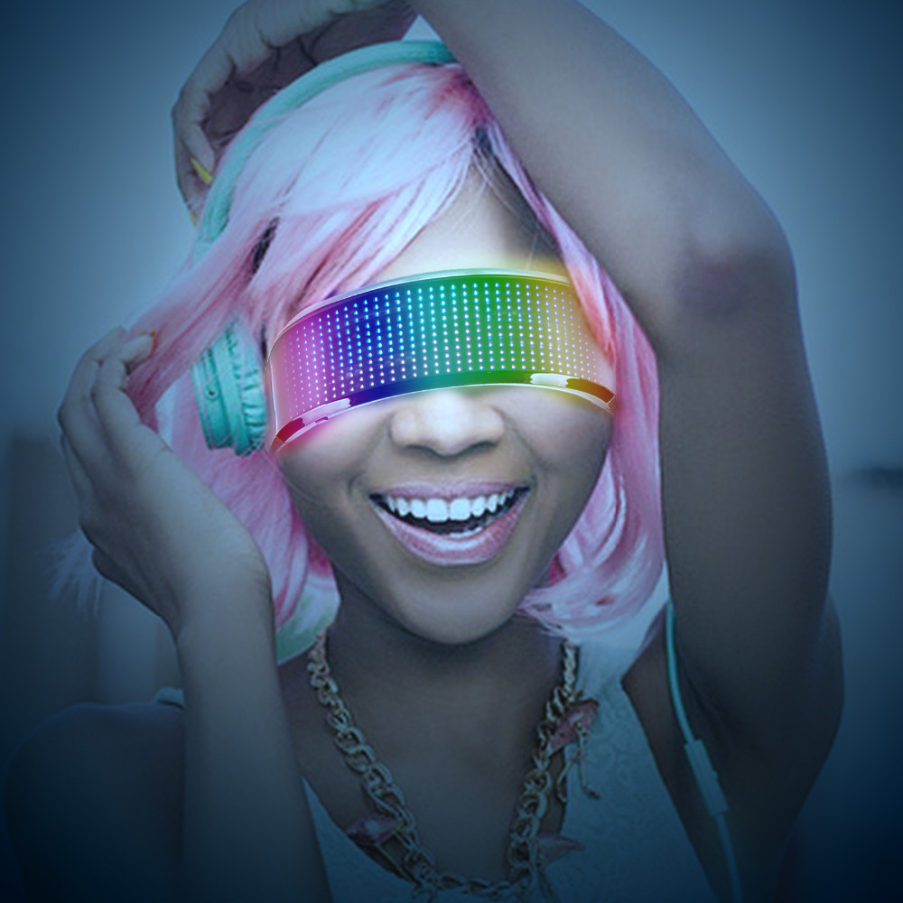 Lunettes d'affichage LED pour dj partie de musique