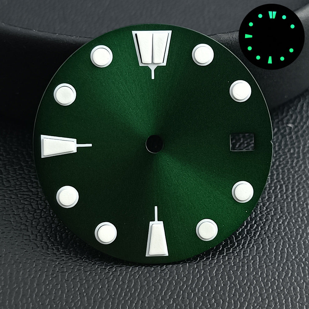 Accessoire de montre 28,5mm Cadran lumineux bleu-vert Pièce de remplacement