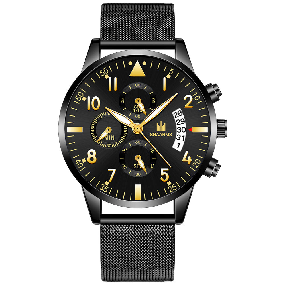 Concept Men's Mesh Strap Calendrier Montres Quartz