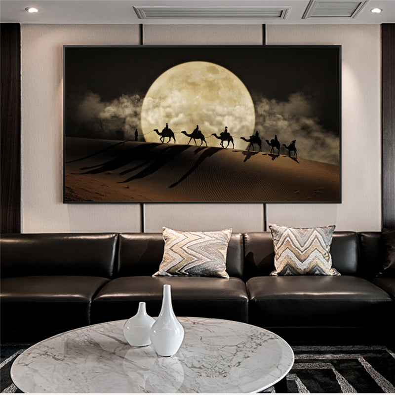 Desert Moon nuit mur d'art poster toile peinture