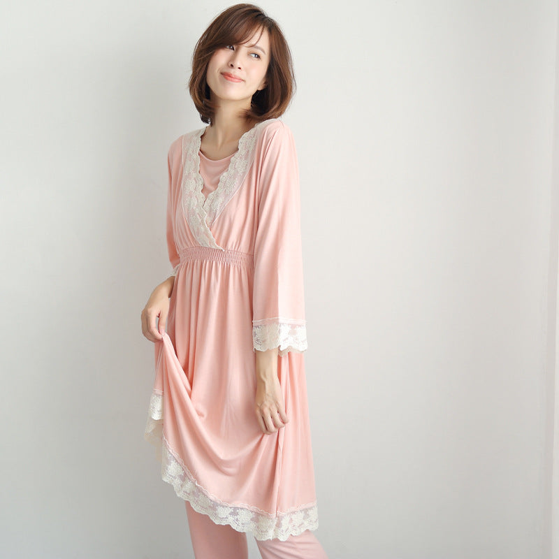 Printemps et automne robe de maternité japonaise femmes enceintes allaitement vêtements mois caillot