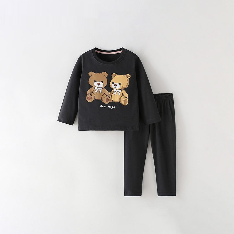Ensemble à manches longues à col rond pour enfants occasionnel