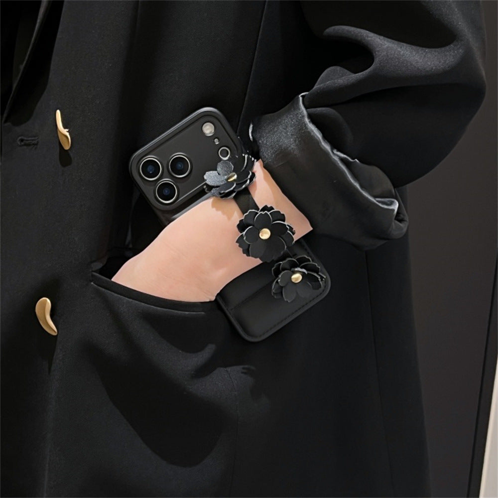 Camellia Buckle Phone Puffer Case