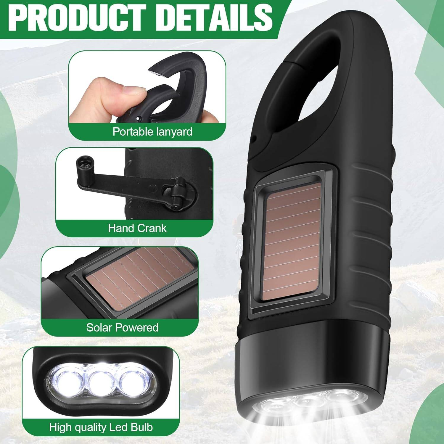 2-Pack Ensemble de torches solaires et mains cranes