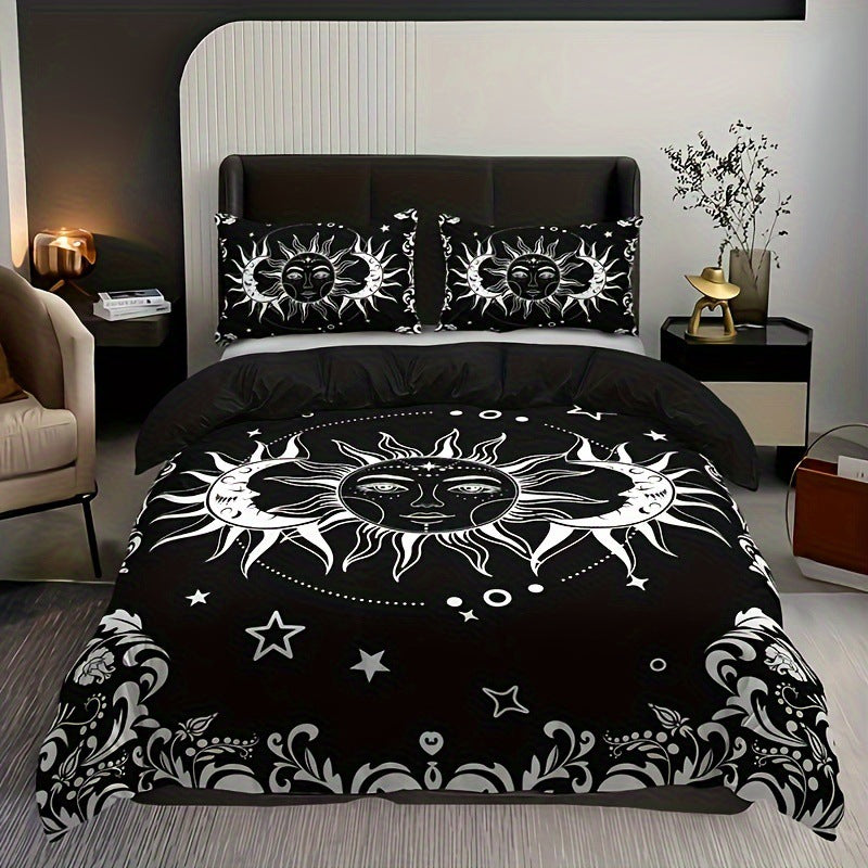 Revêtement respirant et confortable avec un soleil et une lune noir et blanc