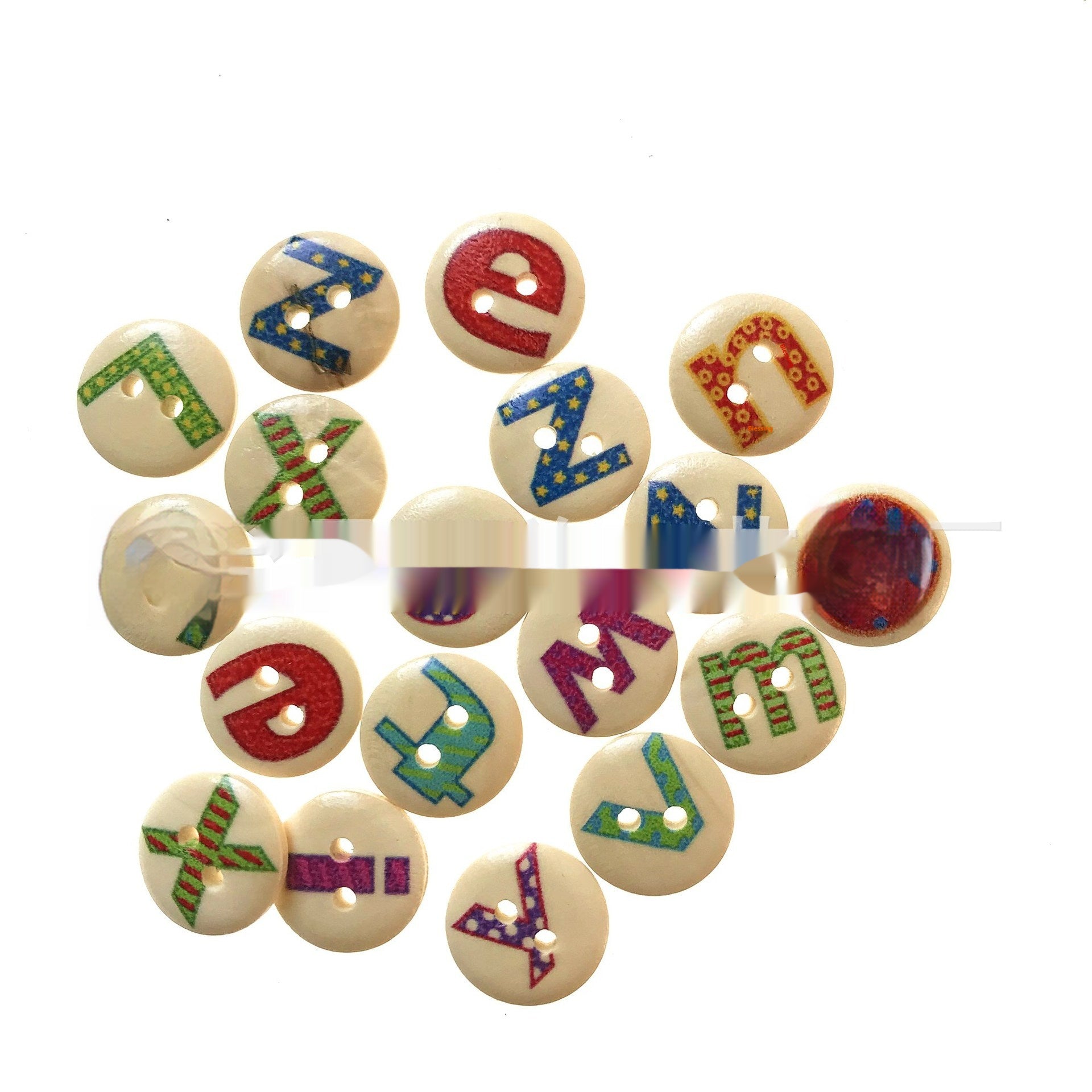 Anglais Alphabet éducation précoce bouton bois