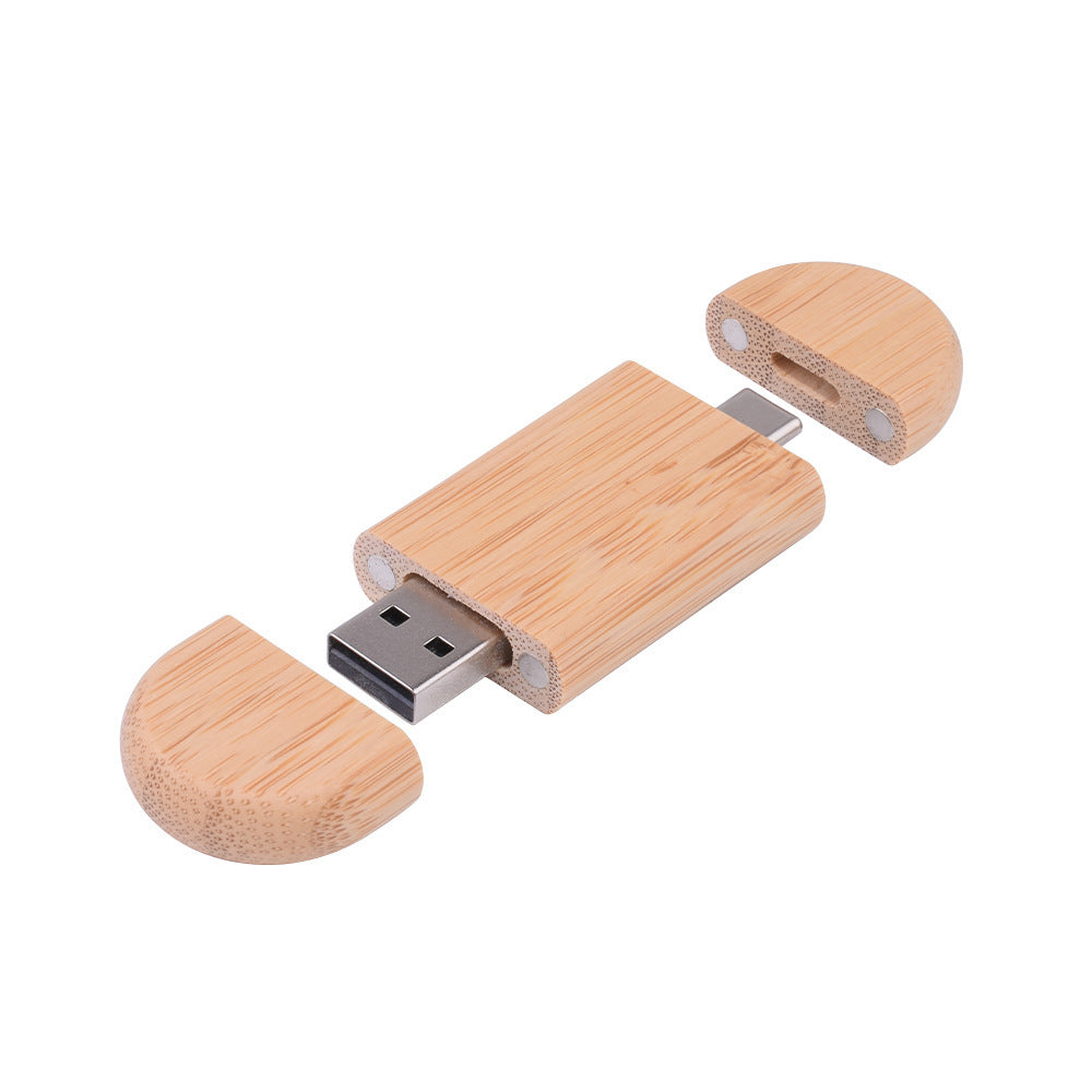 Boîte à érable en bois sculpté 2 en 1 téléphone portable U-disque TYPE-C