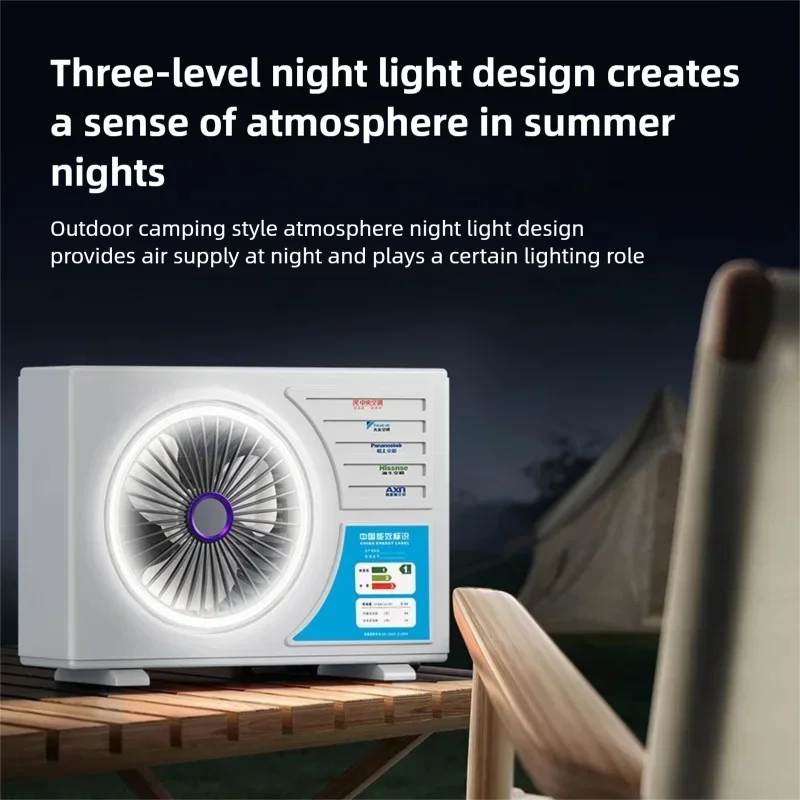 Electric folding fan student desk cooling fan folding light outdoor camping wall hanging