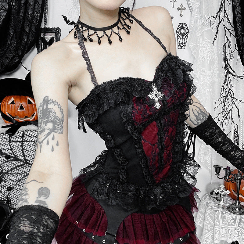 Haut de réservoir polyvalent de style gothique Halloween Chic et sexy