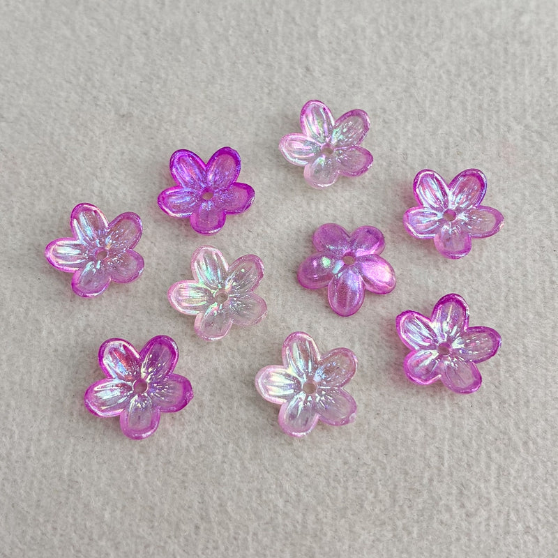 Graduent Perles Cinq-Petales Lumineuses Fleurs Acryliques