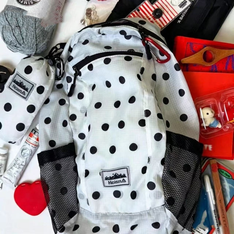 Autumn Nylon Lightweight Polka-dot Sac à dos de style coréen