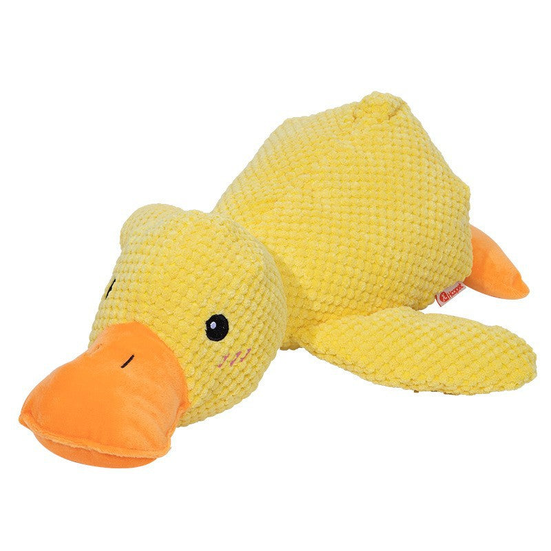 Jouet d'animal de compagnie de chasse en peluche jaune