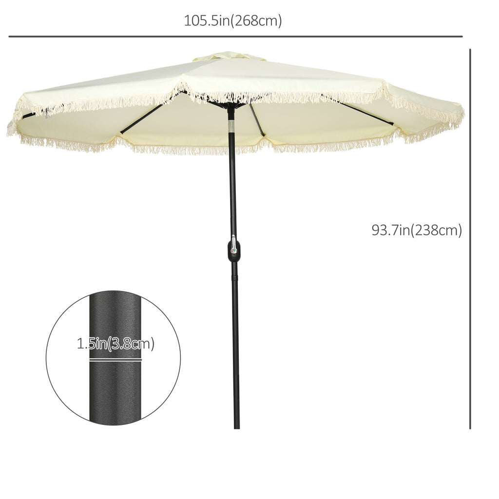 Parapluie Cantilever de 9 pieds avec Tilt bouton poussoir et Crank Tassles et 8 côtes Parapluie ombre