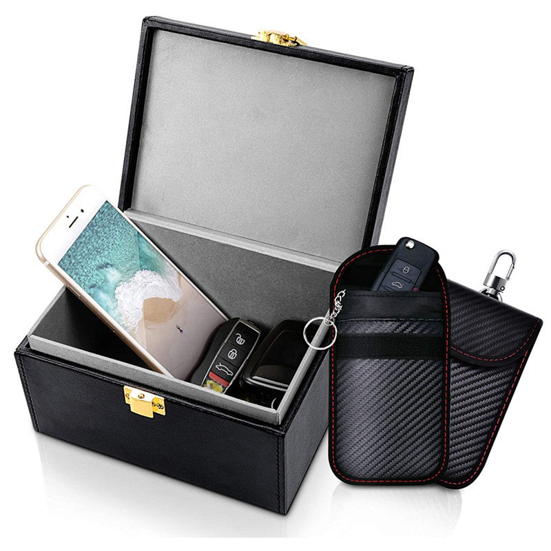 1 shielding box 2 carbon fiber key fob anti-theft box