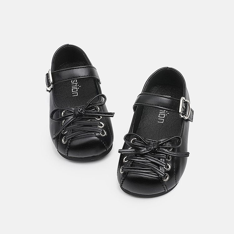 Chaussures pour enfants Coréen Version Filles' Soft Soled Bow Princesse Simple Chaussures Taille moyenne Filles