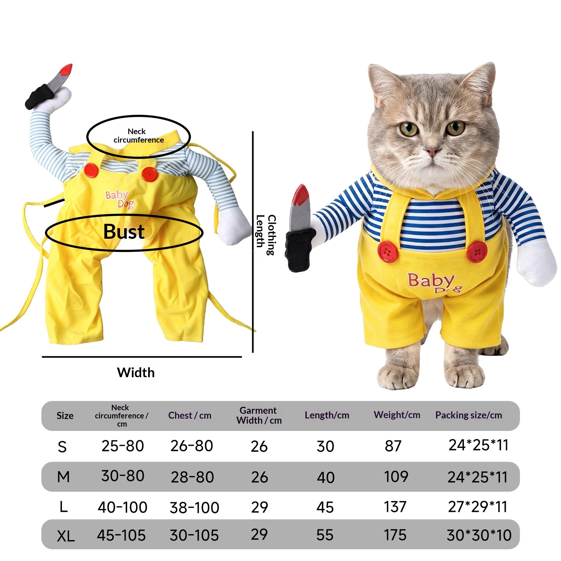 Déguisement pour animaux de compagnie Transformation de chat Funny Holiday Dress-Up Outfit