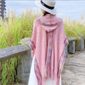 Châle à capuchon de style ethnique pour les femmes