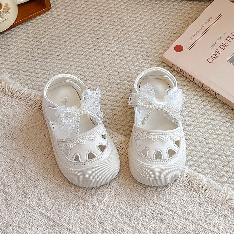 Chaussures d'été cool pour filles Princesse Baotou Sandales creuses Bébé pour enfants Chaussures simples