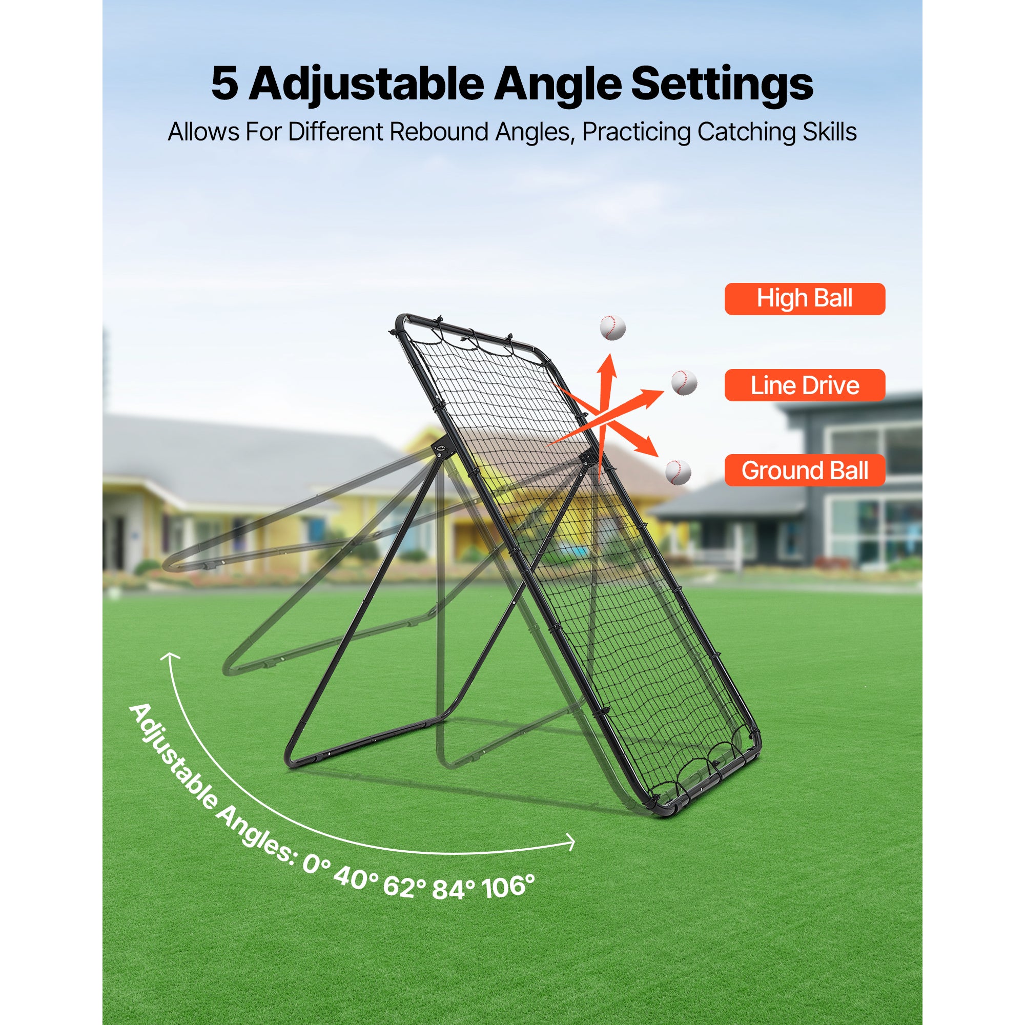 Baseball Softball Rebonder Net 4 X 6 Ft Pitch Back Trainer Target
