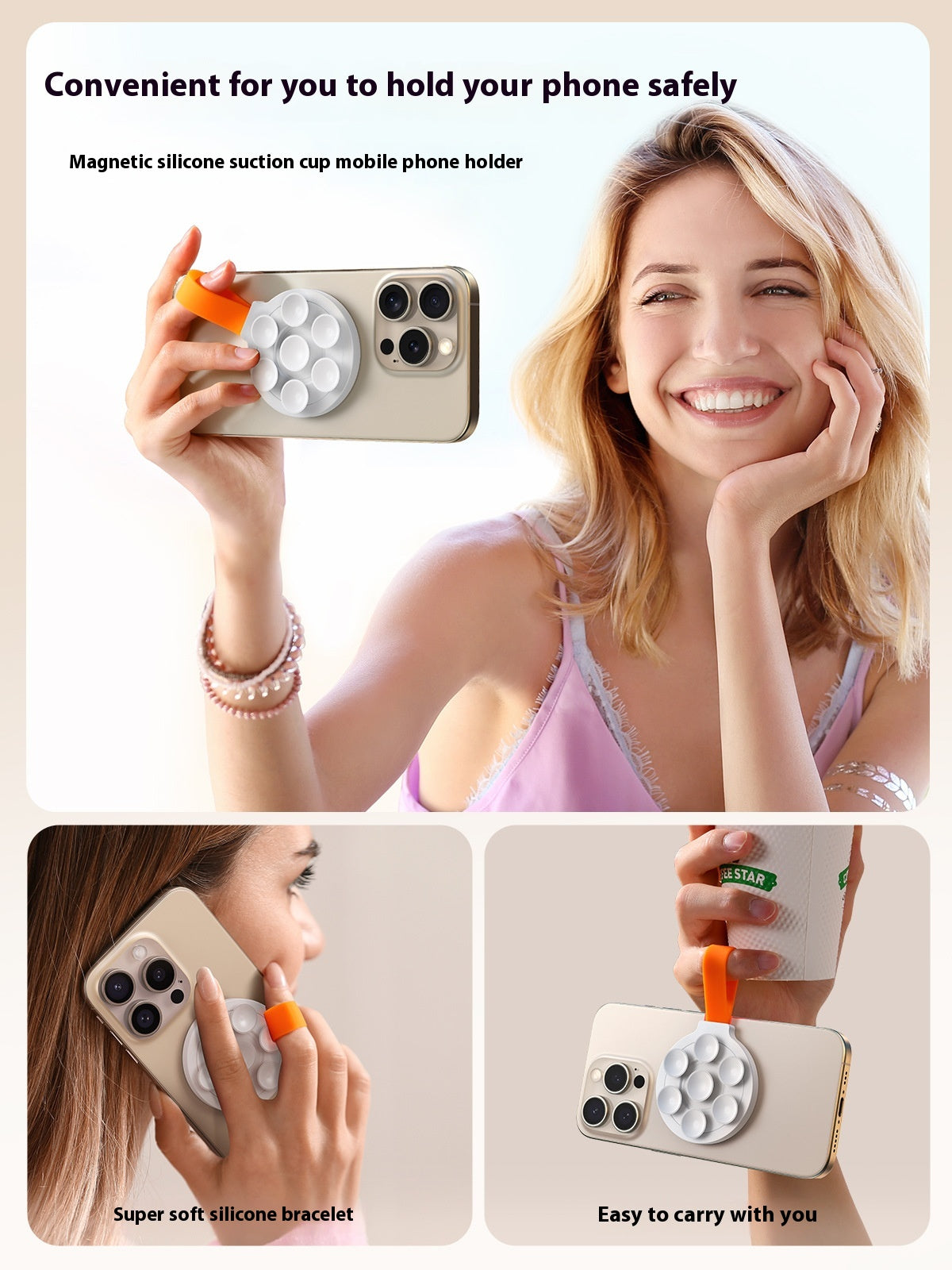 Silicone Sucker Support de téléphone magnétique fort