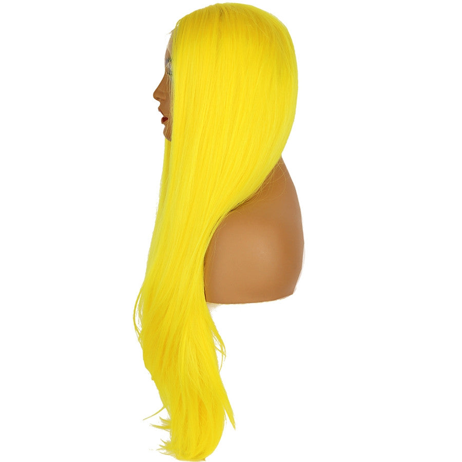 Mode Femme Jaune Haute Température Tête en soie
