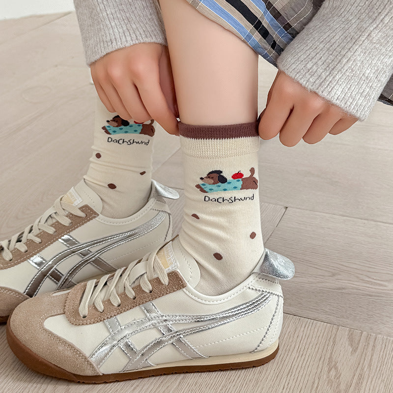Chaussettes de caricature mi-calf australien Coton sans couture cheville pour les femmes