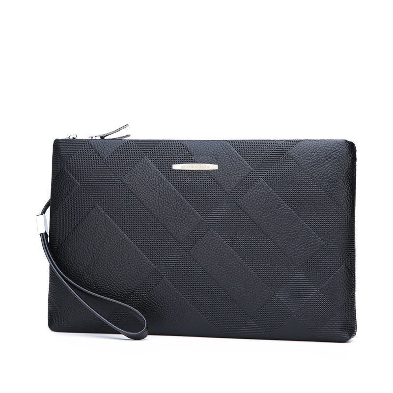 Sac à embrayage de grande capacité pour hommes en cuir souple élégant