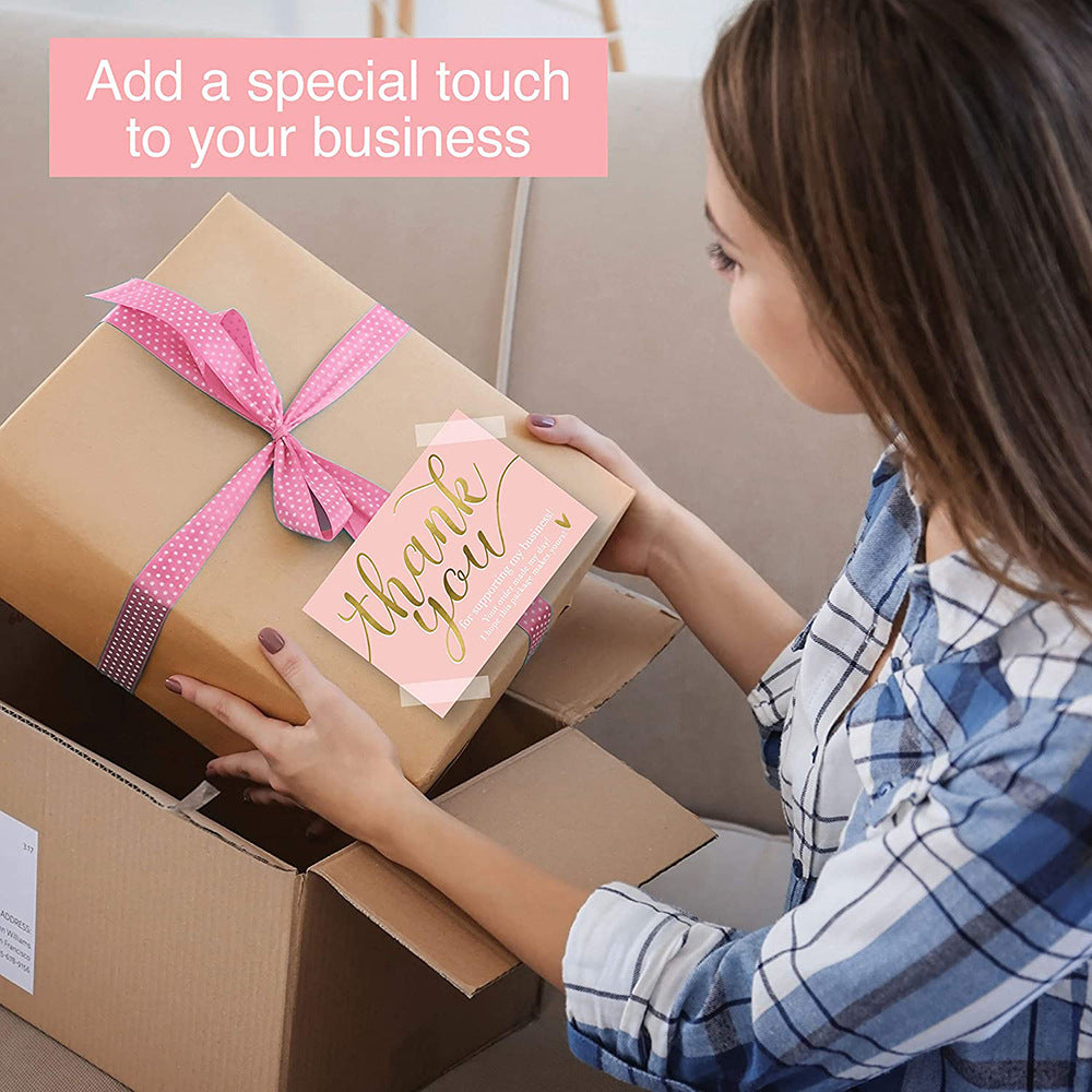 50 feuillesPack 5 9cm Merci d'avoir soutenu ma petite entreprise Carte de remerciement