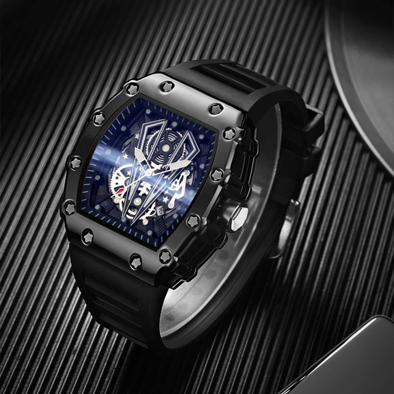 Montre Quartz en forme de barillet pour hommes Casual Sport