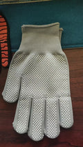 Treize paires de gant-gris-polyester-1 de perles d'aiguille