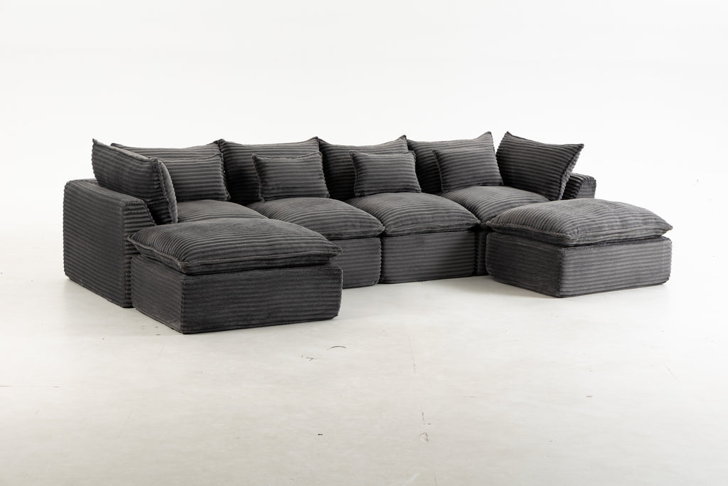 129,8" Largeur Cloud Couch Oversize Modular Sectional Canapé Vrai Relax Comfy Coupes Wide&De