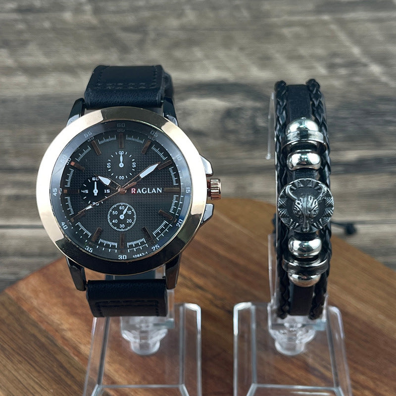 Montre homme de style rétro à trois yeux