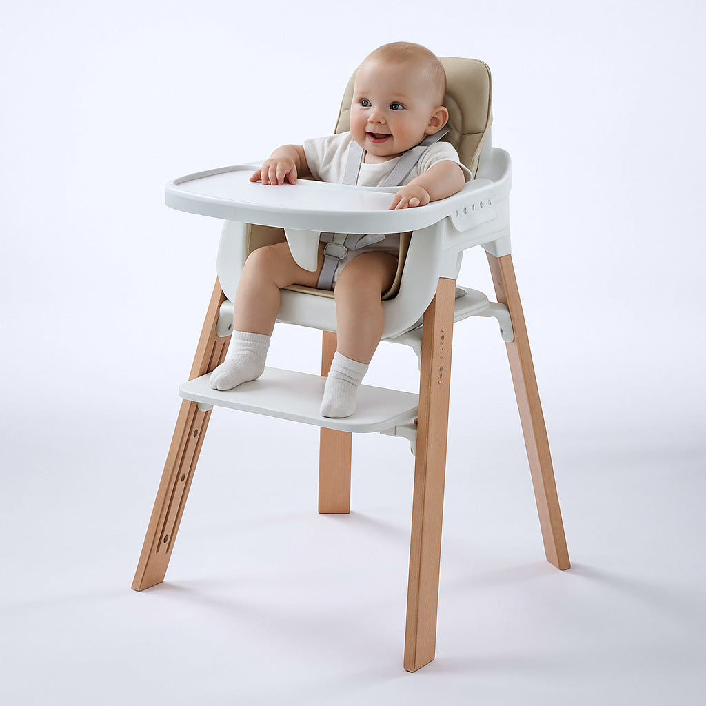 Chaise pour bébé réglable en bois massif