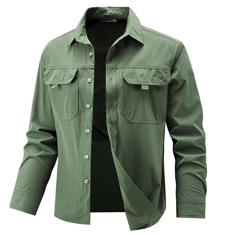 Chemise à manches longues stretch rapide pour hommes