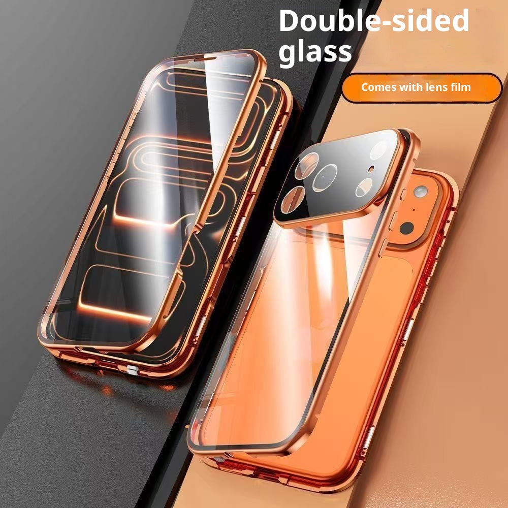 Cas de téléphone en verre double face Magneto applicable