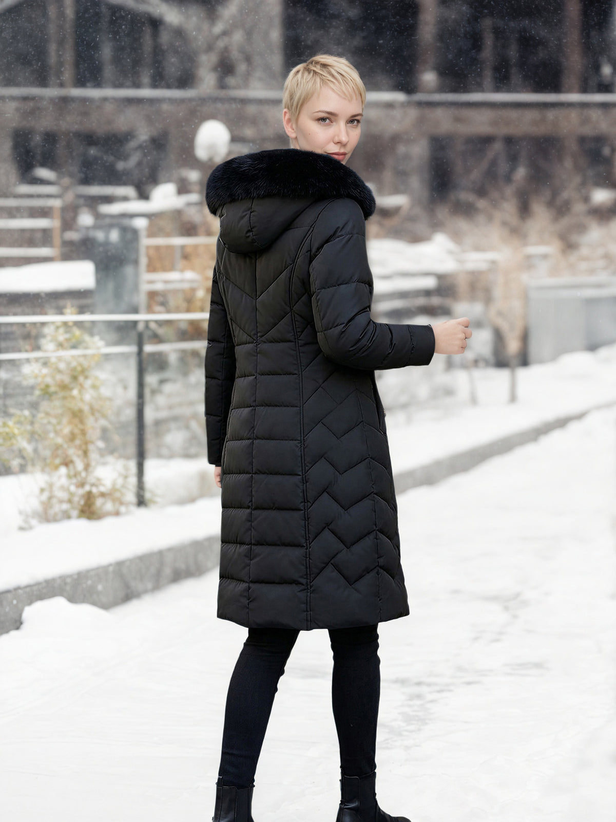 Coin long rembourré en coton de couleur unie