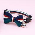 British-Style Striped Bow Tie Pet Collar