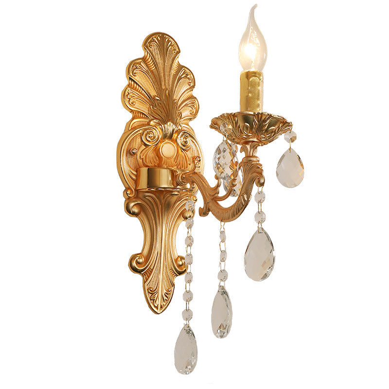 Salle de séjour Golden Crystal Wall Sconces Villa Hôtel Hallway Corridor Décorative Wall Light