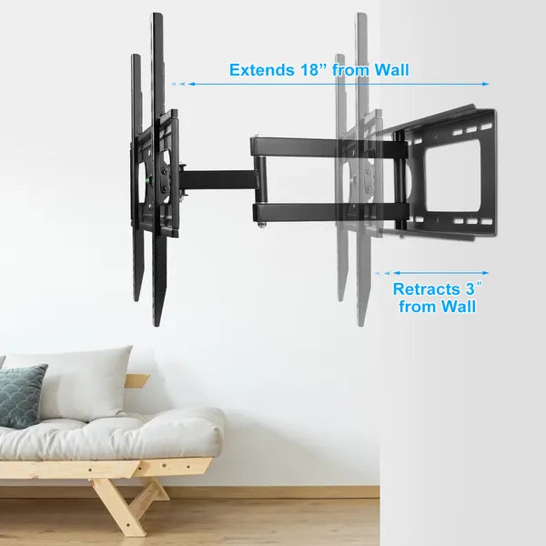 Full Motion TV Wall Mount Swivel Tilt TV Wall Rack Support 37-70' TV Wall Mount Max VESA U