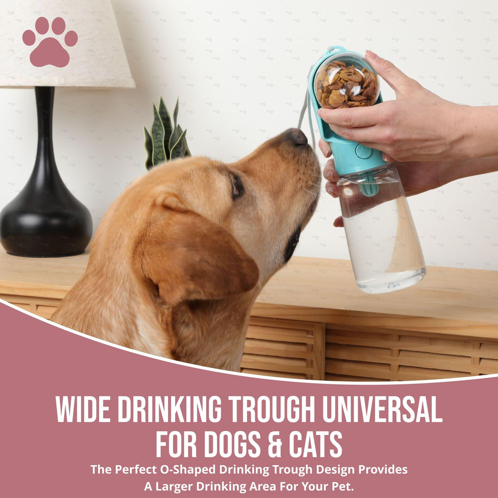 Bouteille d'eau portable pour chien de fuite avec distributeur d'eau pour animaux de voyage pour la marche et le salut