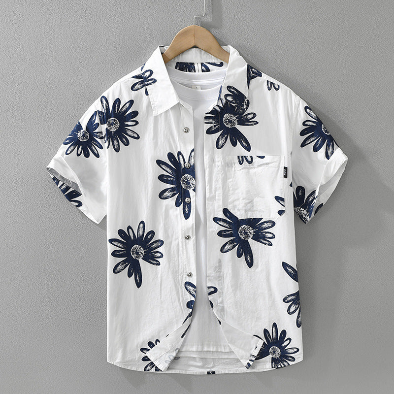 8286 Chemise à manches courtes imprimé japonais tendance